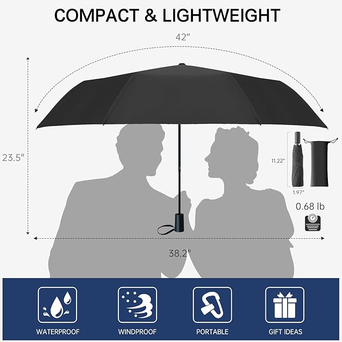 Compact Travel Umbrella, Small Pocket Mini Umbrella for Purse Wallet, UV Sun Rain Umbrellas for Backpack, Portable Folding Umbrellas for Women Kids