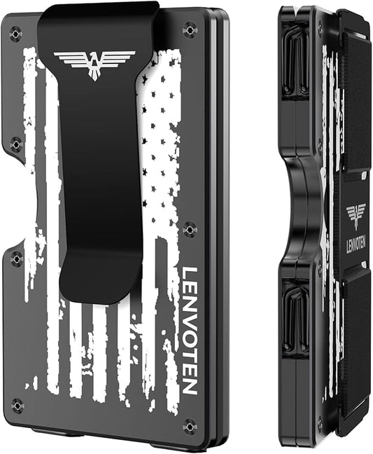 Wallet for Men, Money Clip Wallet with Cash Strap, Slim Card Wallet, RFID Blocking Card Holder, Holds up to 20 cards