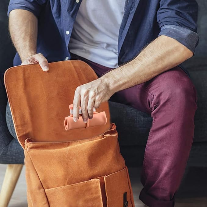 E-Senior Collapsible Water Bottle BPA Free - 20 oz Foldable Water Bottle for Travel Sports Bottles with Triple Leak Proof Lightweight (Orange)