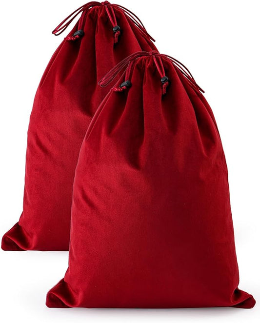 FantasyLife Shoe Bags for Travel, Washable Dust Bags for Storage & Packing, Flannel Shoe Pouch with Drawstring Closure for Purses, Handbags, Shoes & Toys (2, Rio Red)