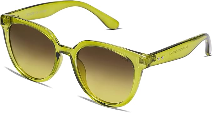 SOJOS Trendy Cat Eye Round Polarized Sunglasses for Women Fashion UV Protection Sunnies Sunglasses SJ2175