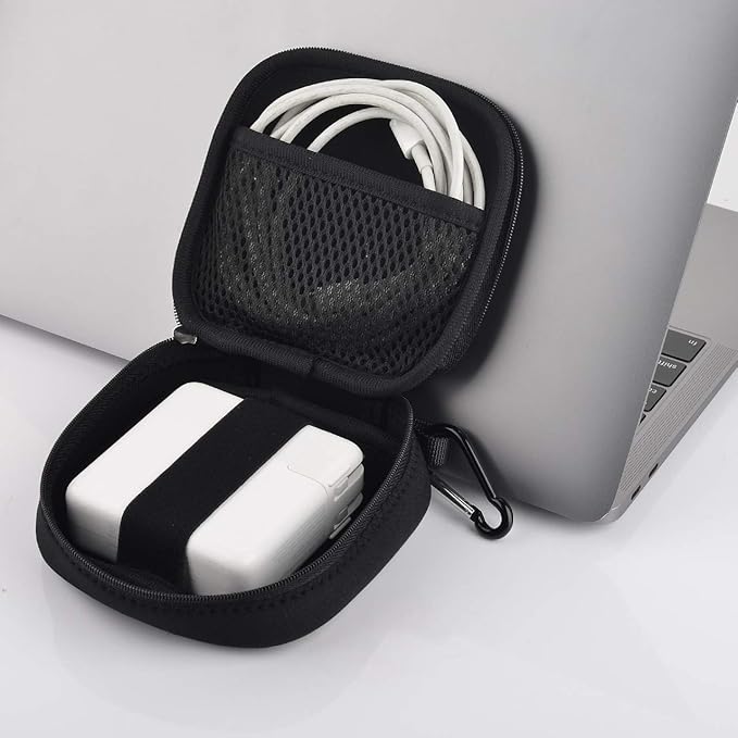 CM Small Travel Carrying Storage Organizer Bag Case Pouch compatible with MagSafe Power Adapter, Laptop Accessories Cables, Cords, USB Drives, Earphones