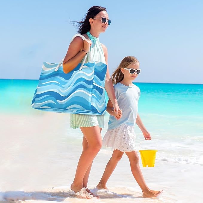 senya Large Beach Shoulder Bags Canvas Tote Water Resistant for Gym Travel Daily