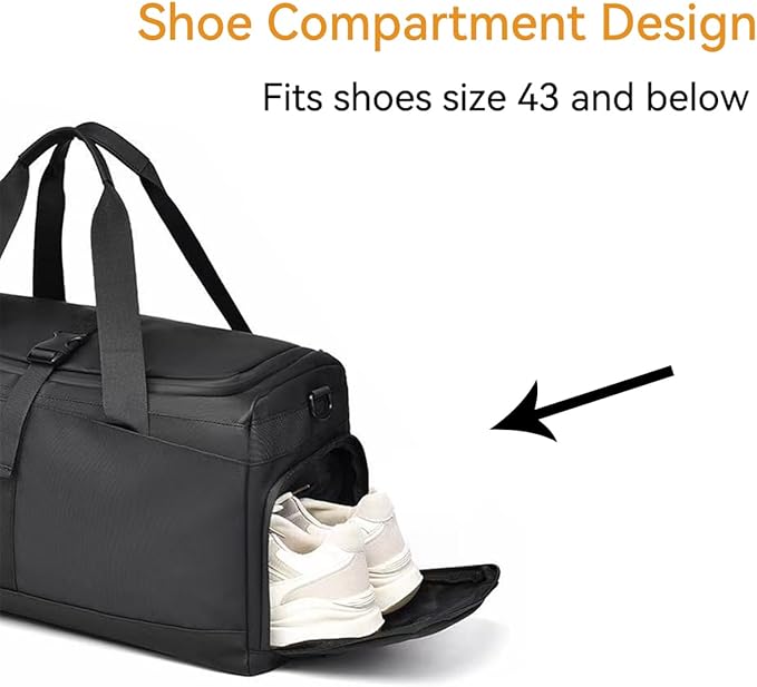 40L Gym Bag for women man, Duffle Bag for Travel, Personal Item Bag, Carry on Bag with Wet Pocket & Shoes Compartment, Water Resistant Weekender Bags