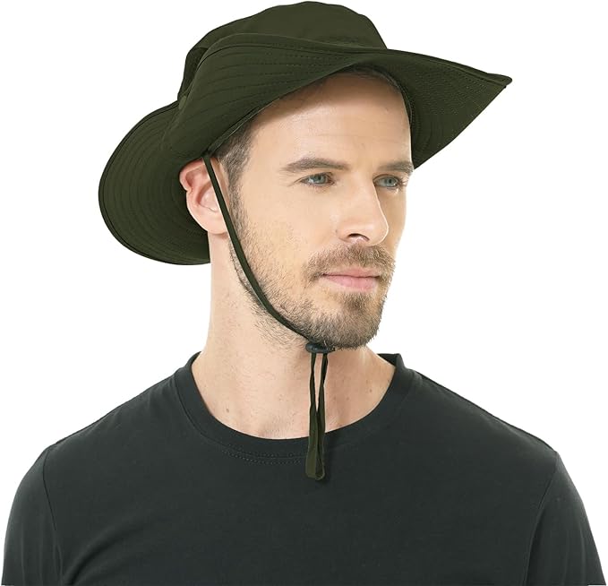 Sun Hat for Men Women UPF 50+ Fishing Hats Waterproof Wide Brim Boonie Bucket Hat for Safari Beach Hiking Garden
