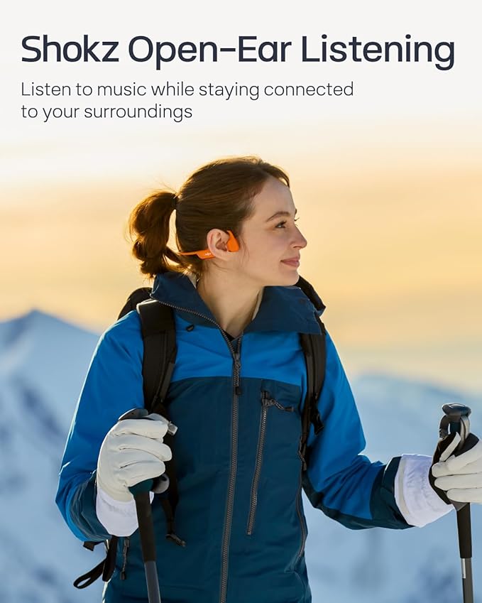 SHOKZ New OpenRun Pro 2- Bone Conduction Headphones, Open-Ear Bluetooth Wireless Sport Earphones for Running, Workouts - Sweat Resistant, Secure Comfortable Fit -Deep Bass, Smart Mic, Reflective Strip