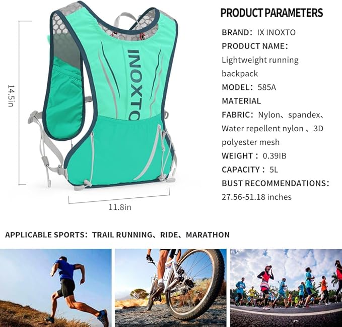 Running Hydration Vest for Men Women Water Backpack for Running 3L Running Hydration Pack for Trail Running Marathon Race Hiking