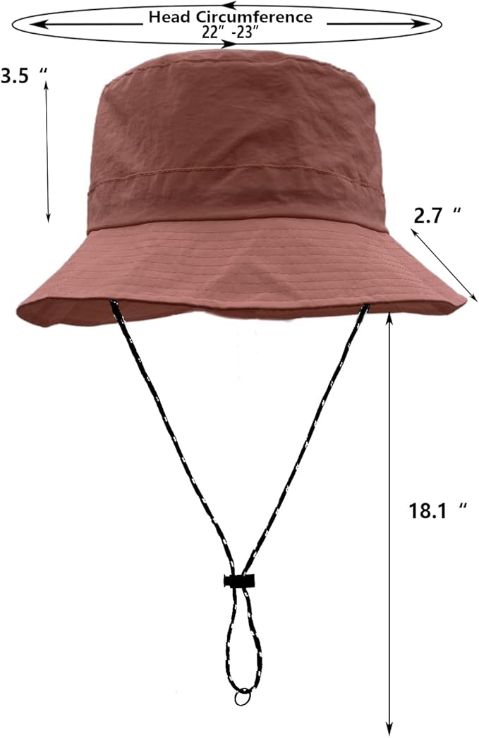 woogwin Waterproof Bucket Rain Hat with Chin Strap Quick Dry Packable Boonie Sun Hat Safari Hat UV Protection