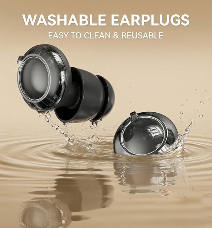 40DB Noise Cancelling Ear Plugs for Sleeping with 3 Size Silicone Plug for - Reusable High-Fidelity Earplugs for Snoring, Concerts, Travel, Side Sleepers, Silicone Ear Plugs