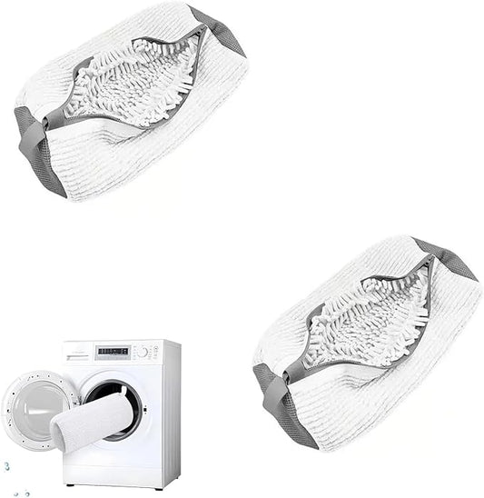 Shoe Washing Machine Bag, Shoe Laundry Bags for Washing Machine, 2 Pcs Sneaker Shoe Washing Bag, Laundry Shoe Bag for Washer and Dryer, Reusable Shoe Washing Bags (White)