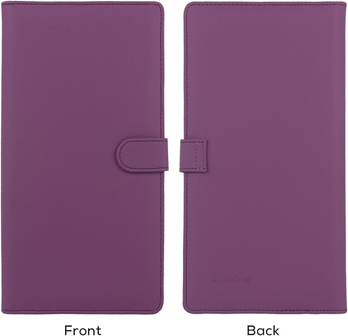 Car Registration and Insurance Holder, Leather Magnetic Shut Vehicle Glove Box Organizer for Document, Card, Driver License, Purple