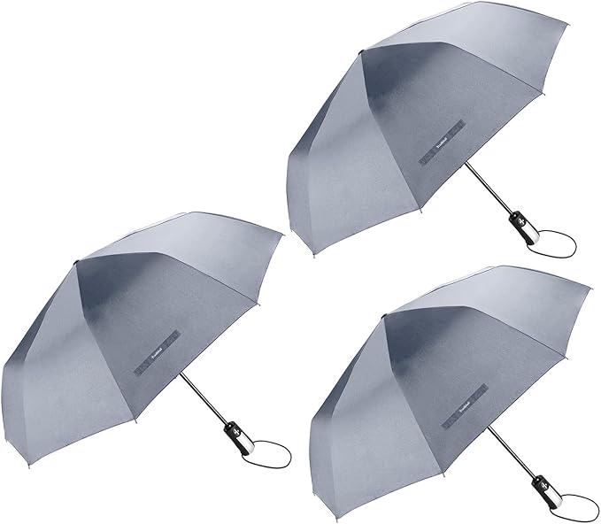 TradMall 3 Pack Travel Umbrella Windproof Portable 46/56 Inches Large Canopy Auto Open & Close