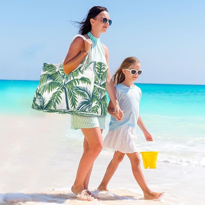 senya Large Beach Shoulder Bags Canvas Tote Water Resistant for Gym Travel Daily