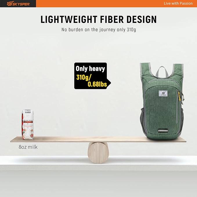 SKYSPER Small Daypack 10L/15L/20L Hiking Backpack Packable Lightweight Travel Day Pack for Women Men