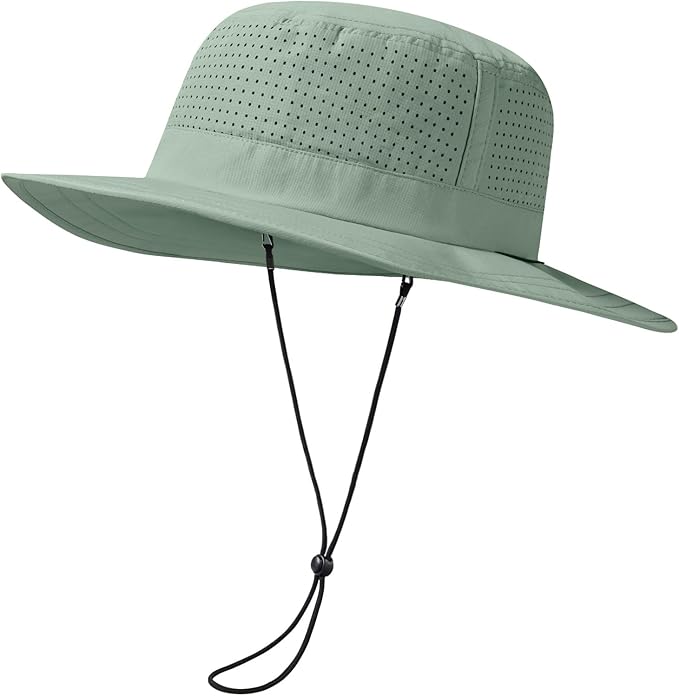 UPF 50+ Bucket Sun Hat with Laser Perforated Mesh Cooling Adjustable Breathable Lightweight for Outdoor Men Women