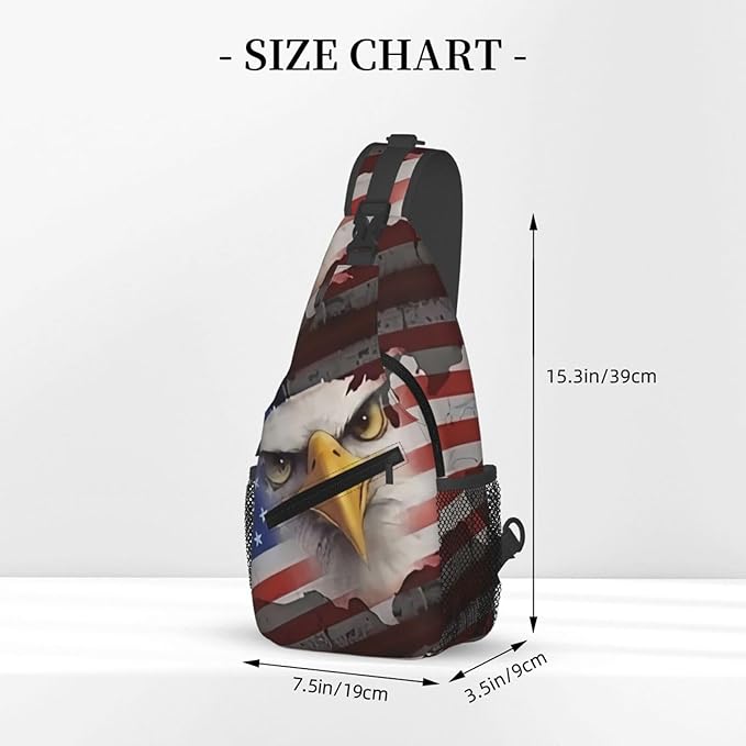 American Flag Sling Bag Multipurpose Crossbody Sling Backpack Travel Cycling Hiking Shoulder Bag For Women Men