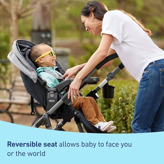 Graco Modes Closer Travel System with SnugRide 35 Lite LX Car Seat & Slide2Me Adjustable Height, Reversible, Lightweight, One-Step Fold, Nash