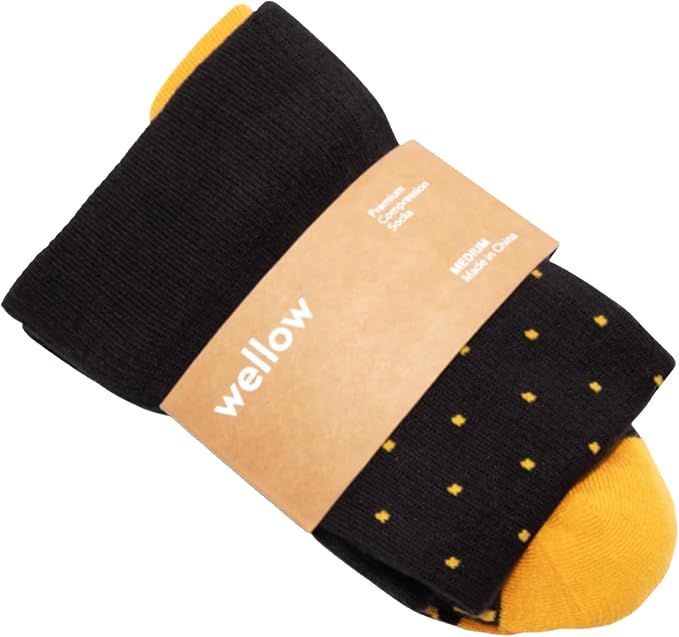 Wellow Premium Socks (Compression Socks - Regular) for Men & Women, Made with Viscose from Bamboo, Knee High, 18-25 mmHg