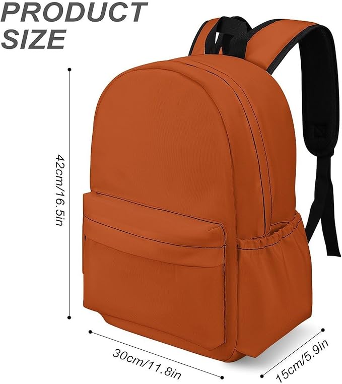 Rust Backpack Adult Travel Daybag for Women Men College Backpack for Vacation Hiking Camping Bag