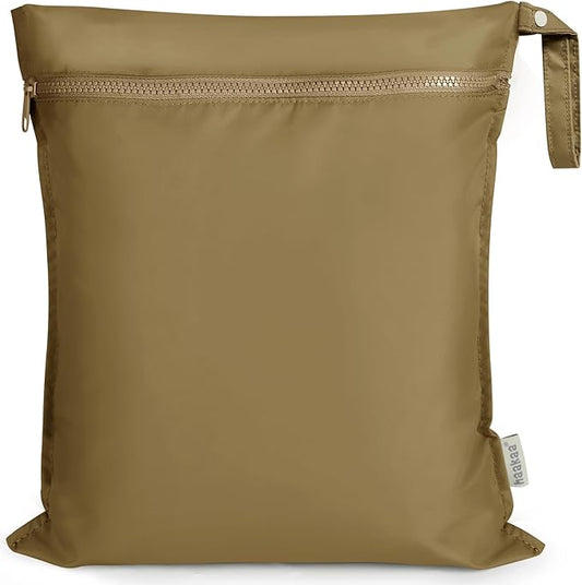 haakaa Waterproof Wet Bags for Baby Wet Dry Bags for Cloth Diaper, Swimsuit & Travel, 1pc, Brown