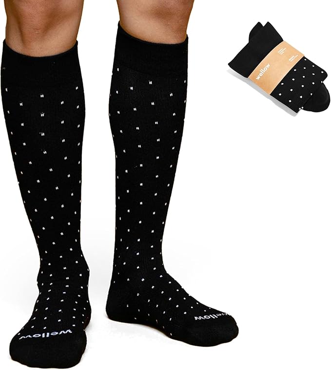 Wellow Premium Socks (Compression Socks - Regular) for Men & Women, Made with Viscose from Bamboo, Knee High, 18-25 mmHg
