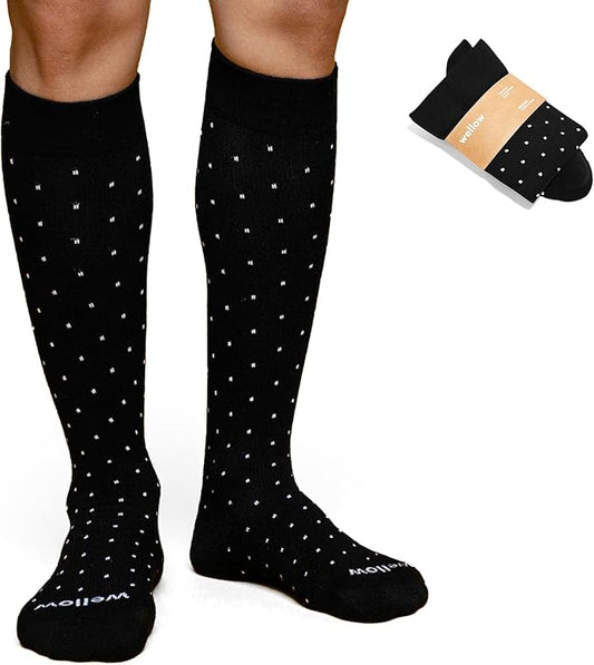 Wellow Premium Socks (Compression Socks - Regular) for Men & Women, Made with Viscose from Bamboo, Knee High, 18-25 mmHg