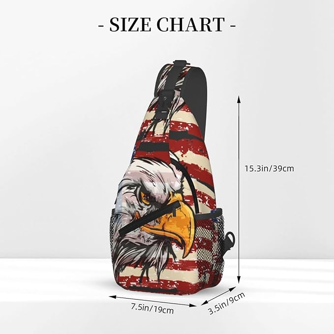 American Flag Sling Bag Multipurpose Crossbody Sling Backpack Travel Cycling Hiking Shoulder Bag For Women Men