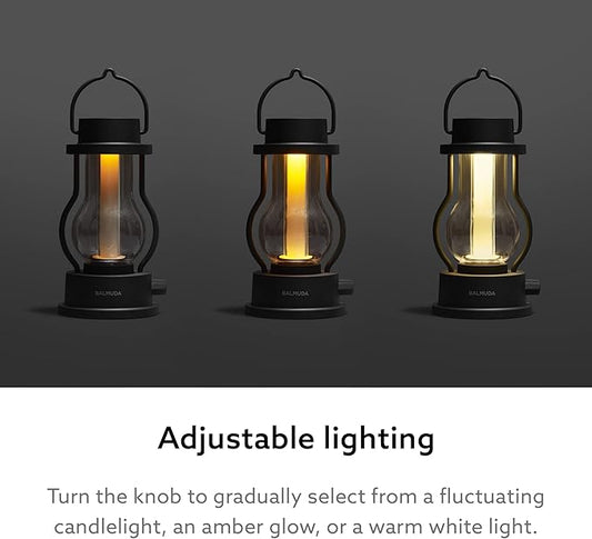BALMUDA The Lantern | Rechargeable LED Lantern | 3 Light Modes: Candle, Amber, & Warm White | Battery Operated | Lightweight | Water-Resistant | US Version | Gray
