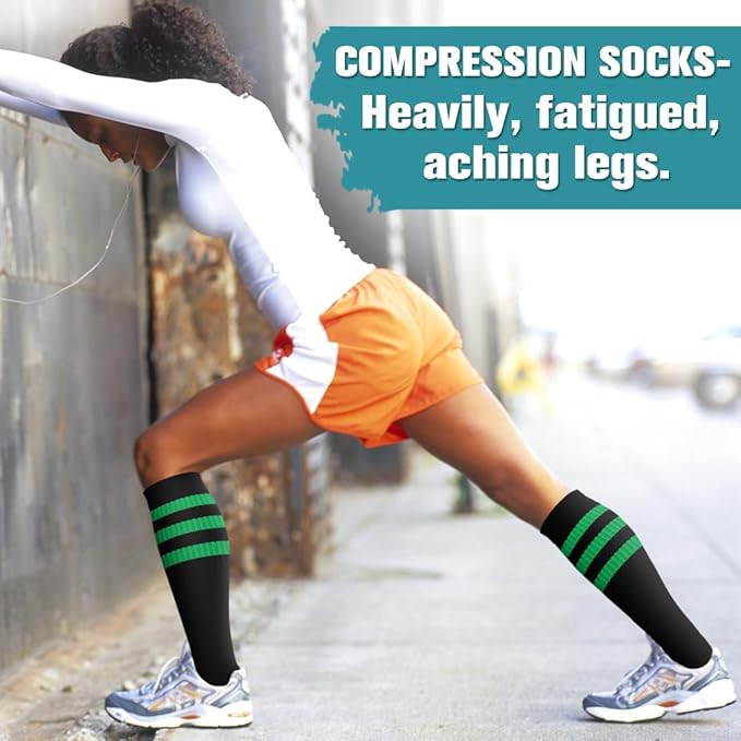 Laite Hebe Compression Socks for Women & Men Circulation(6 pairs)-Graduated Supports Socks for Running, Athletic Sports