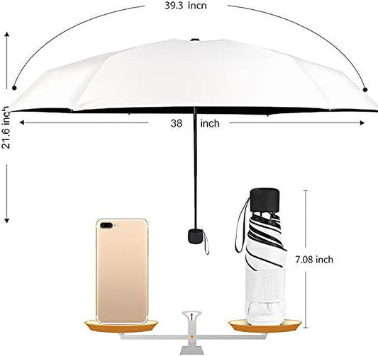 Small Travel Umbrella Compact for UV Protection Light Purse Size Umbrellas for Sun Rain Portable for Backpack