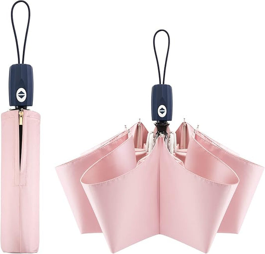 FDJASGY UV Sun Umbrella Compact Folding Travel Umbrella Auto Open Close Compact Folding Rain Umbrellas for Women Men Blocking UV 99.98%