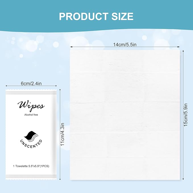 Individual Hand Wipes,Wet Wipes Individually Wrapped Bulk Cleansing Travel Size Wet Wipes for Wedding Travel Restaurant Barbecue(unscented,pack of 50)