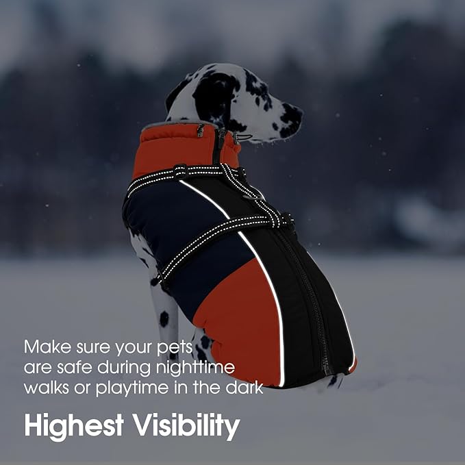 SUNFURA Dog Coat for Small Dogs, Warm Dog Winter Jacket with Harness Built in, Waterproof Pet Snow Jacket Fleece Cold Weather Coats for Puppy Chihuahua, Maltese, Blue XS