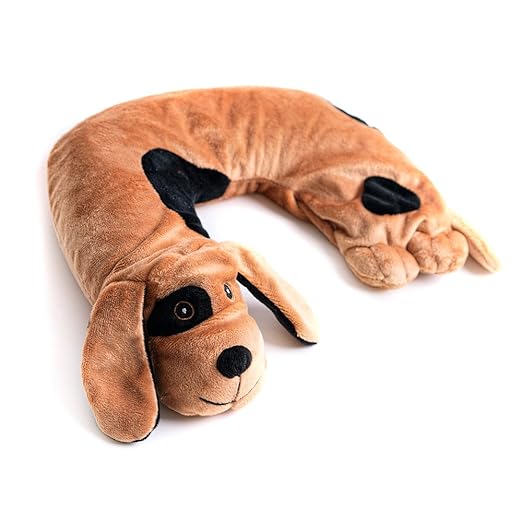 LakiKid Shoulder Wrap for Kids – Travel Pillow for Flights, Car Rides, & Adventures, Soft & Cuddly Neck Pillow Airplane for Kids Made of Polyester in an Adorable Beagle Design, Travel Fidget Toy