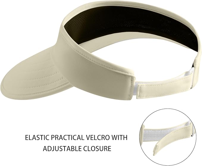 WANDER Sun Visor Hats for Women Wide Brim UV Protection Adjustable Large Golf Beach Cap Packable Travel Sport Visor