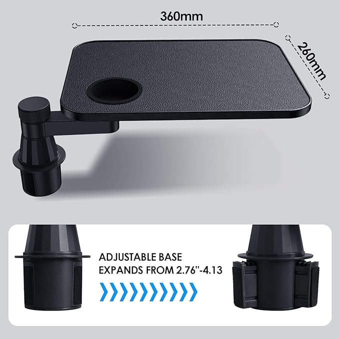 Car Tray& Car Desk for Laptop,Dual 360° Rotating,Anti Slip Leather Surface,Steering Wheel Tray,Car Accessories- Compatible with Tesila Model Y/3/S, Forrd F150/Explorer/Maverick/Most Vehicles(Black)