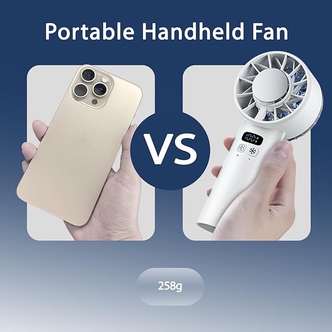 Viraagyiyou Portable Handheld Mini Turbo Jet Fan - USB Rechargeable with 12-16 Working Hours & Built - in Power Bank, Ideal for Outdoor/Travel/Vacation/Concerts
