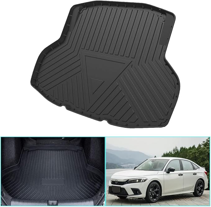 Civic Sedan Cargo Mat - Compatible with 2016-2021 Models，All Weather Rear Cargo Liners Trunk Tray Floor mats，3D Tech Modeling Waterproof Durable Odorless TPO Accessories, No 2-Doors/Hatchback Models