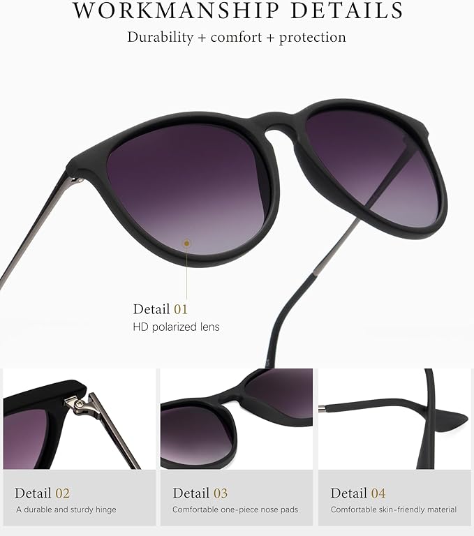 KALIYADI Sunglasses Womens Polarized Womens-Sunglasses: Trendy Sun Glasses with UV400 Retro Style for Party Beach Shopping