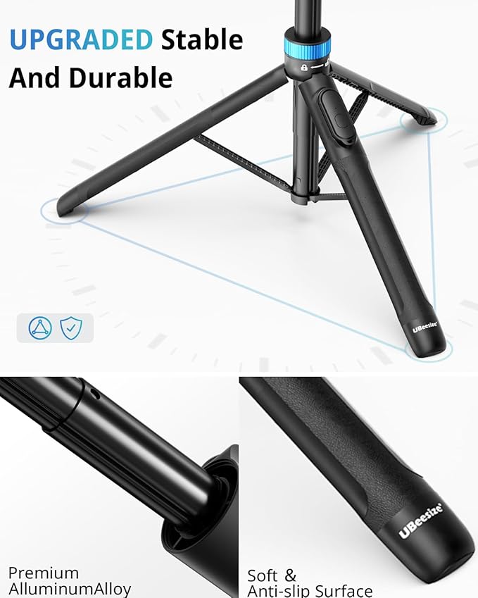UBeesize 72" Phone Tripod - Tripod for iPhone & Selfie Stick with Phone Holder & Remote - Upgraded, Stable & Portable Stand for iPhone 17/16/15/14, Android, Cameras & Action Cams