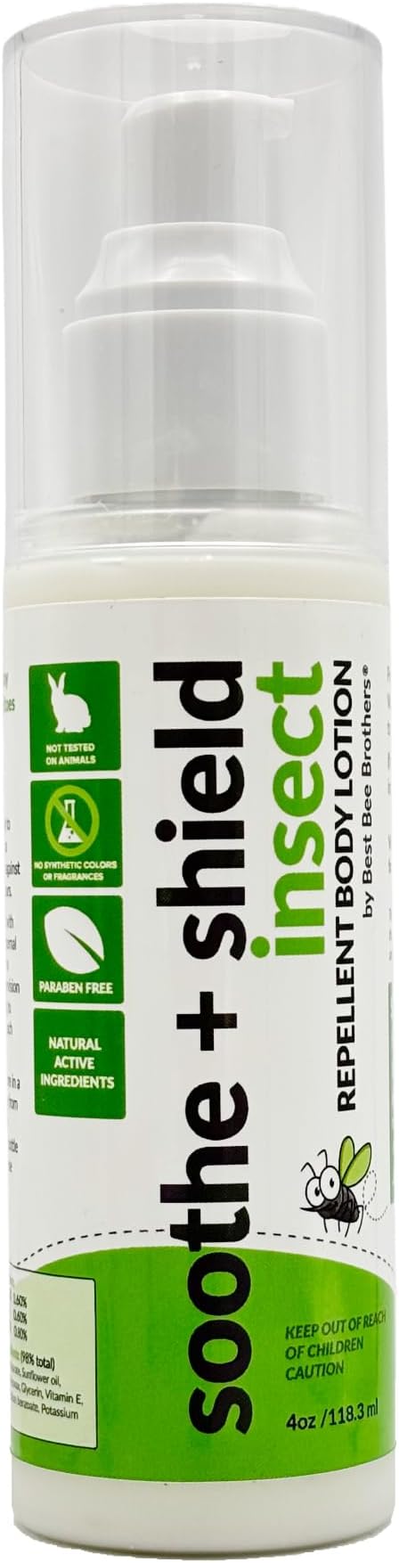 Best Bee Brothers, Soothe + Shield Insect Repellent - Body Lotion 4oz