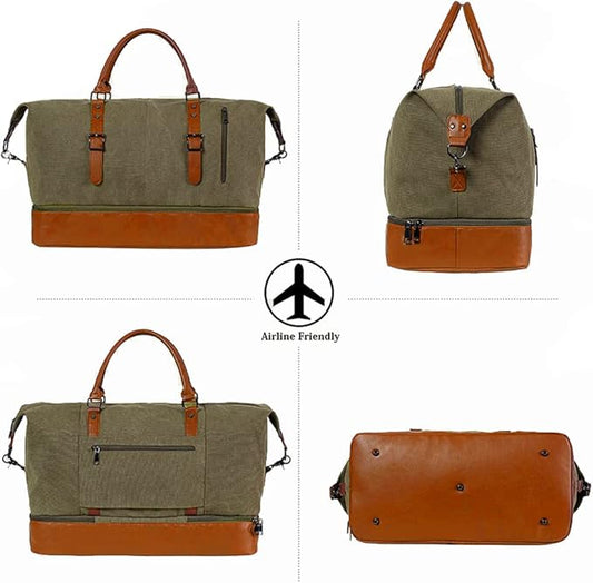 Weekender Overnight Bag Carry On Bag Travel Bag with Shoe Pouch