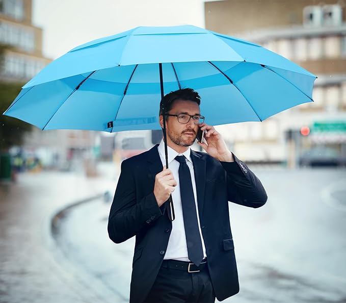 G4Free 42/46/54/62 Inch Large Golf Umbrella Compact Reverse Travel Umbrella 10 Ribs Windproof for Rain Double Canopy Automatic Open Close