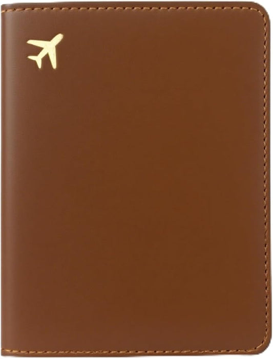 PU Leather Passport Holder Covers Case, Waterproof Rfid Blocking Travel Wallet Passport Holder(Espresso Brown)