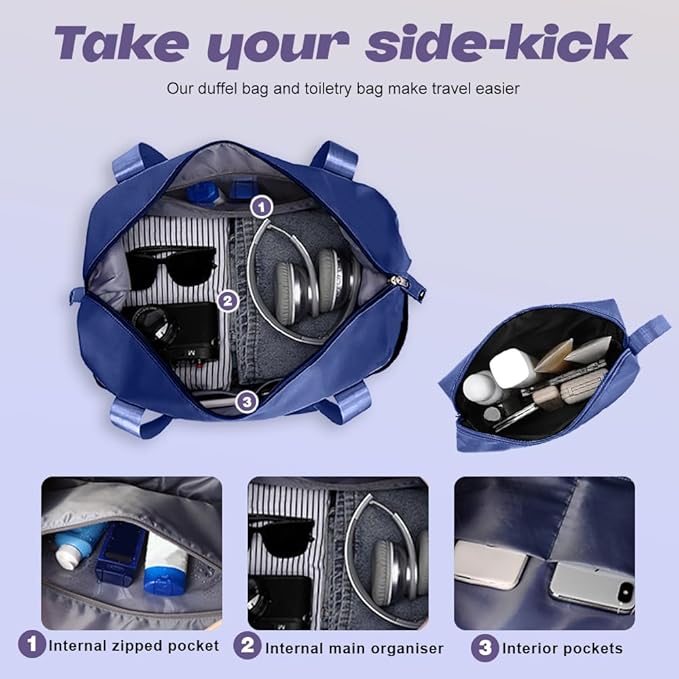 AnyZip Luggage Set 20 Inch Carry on Luggage PC ABS Hardshell Lightweight Suitcases for Travelling with 4 Universal Wheels TSA Lock Dark Blue