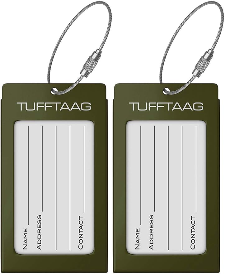 Luggage Tags Business Card Holder by TUFFTAAG - Durable Travel ID Bag Tag in Multiple Color Options, Perfect for Suitcases, Backpacks, and Carry-Ons, Easy Identification, Secure and Stylish