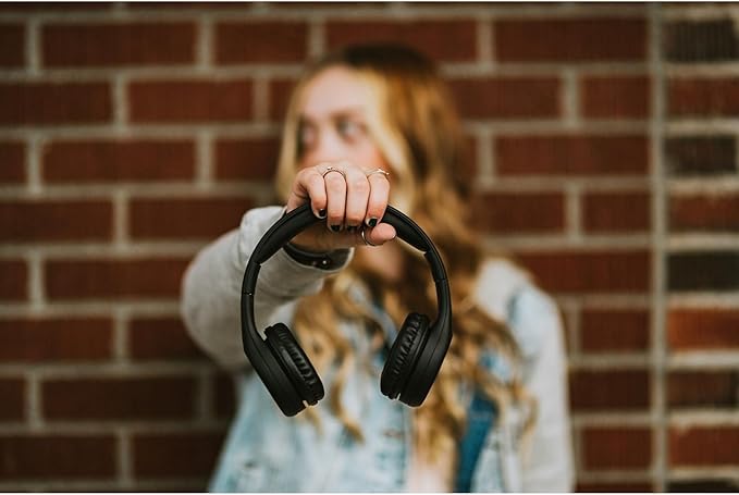 LilGadgets Connect+ Pro Wired Kids Headphones for School with Microphone, Volume Limiting Over-Ear Headset with Cord, SharePort Technology & SoftTouch Padding, Black