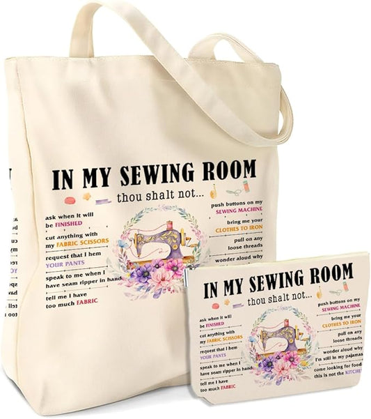 Writer Sewing Doctor Seam Principa Cosmetic Makeup Bag Beach Canvas Tote Bag for Women Girls Christmas Birthday