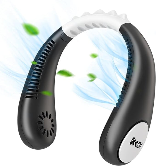 Kids Neck Fan, Portable Bladeless Fans for Kid 4-14Y Girls & Boys, 2600mAh USB Personal Mini Cooling Fan for Travel/Camping/Study, 4 Speeds, Lightweight, Compact, Perfect Summer Gifts for Kids