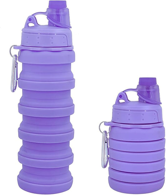 Collapsible Water Bottles Travel water bottle Sports Portable Sport Water Bottle Reusable Water Bottles comes with mountaineering Buckle 500ml silicone Water-proof camping water bottle